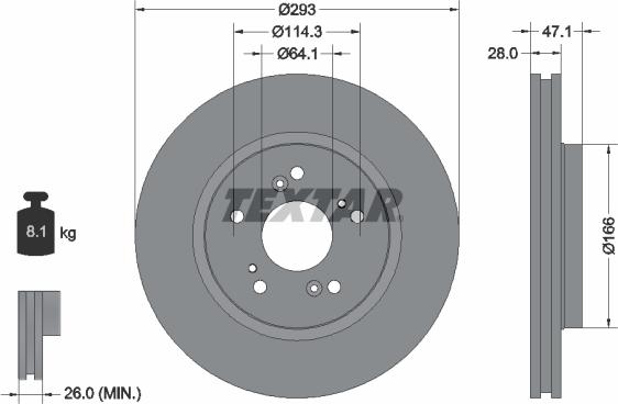 Textar 92184803 - Disc frana parts5.com