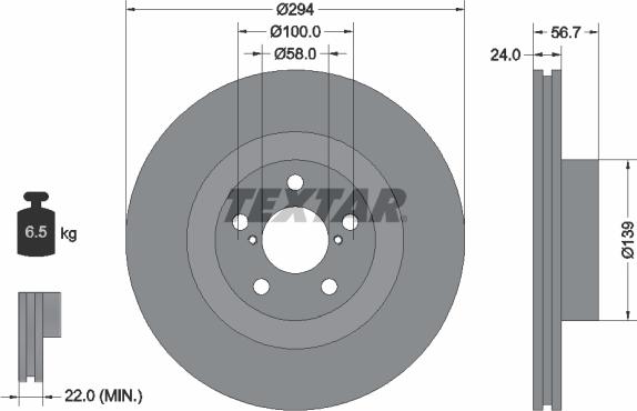 Textar 92139500 - Disc frana parts5.com