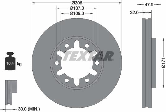 Textar 92138300 - Disc frana parts5.com