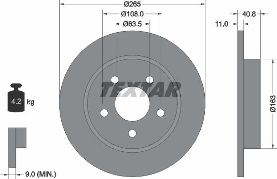 Textar 92133703 - Disco de freno parts5.com