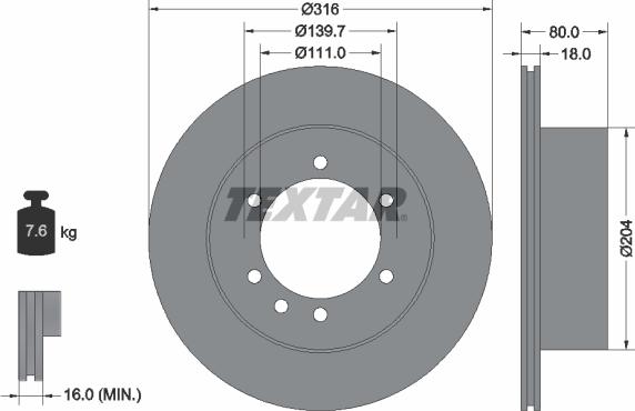 Textar 92129900 - Disc frana parts5.com