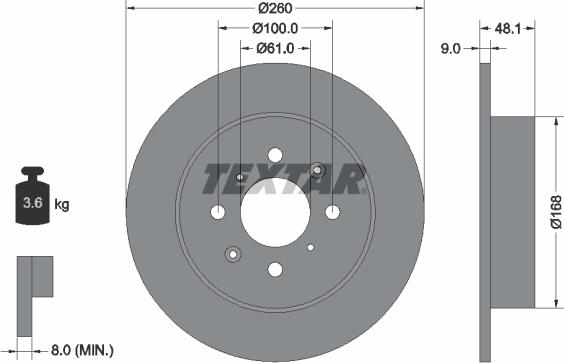 Textar 92125403 - Fren diski parts5.com