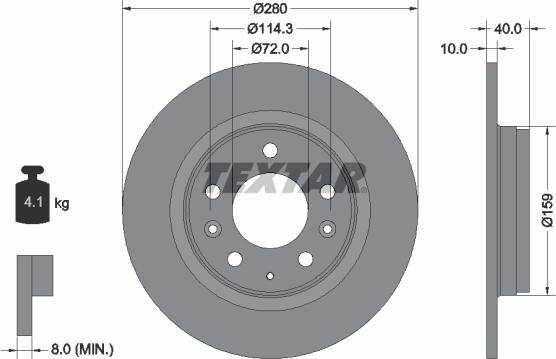 Textar 92125603 - Disc frana parts5.com