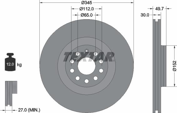 Textar 92120605 - Disc frana parts5.com