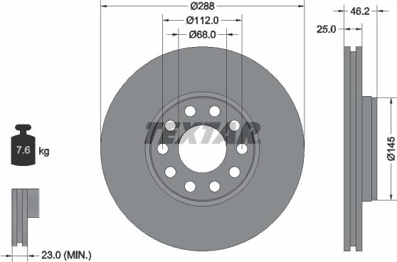 Textar 92121005 - Féktárcsa parts5.com