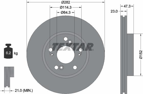 Textar 92128400 - Disc frana parts5.com