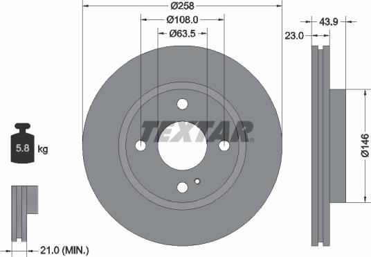 Textar 92176005 - Disc frana parts5.com