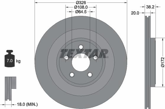 Textar 92178005 - Disc frana parts5.com