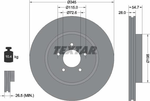 Textar 92177105 - Disco de freno parts5.com