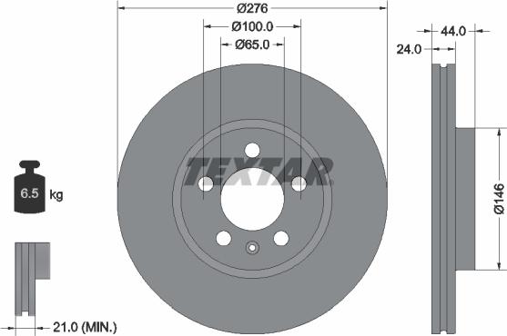 Textar 92313703 - Kočni disk parts5.com