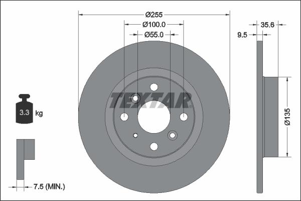 Textar 92338203 - Disc frana parts5.com