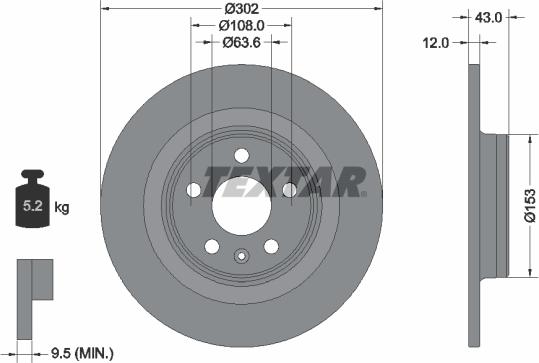 Textar 92295105 - Disc frana parts5.com