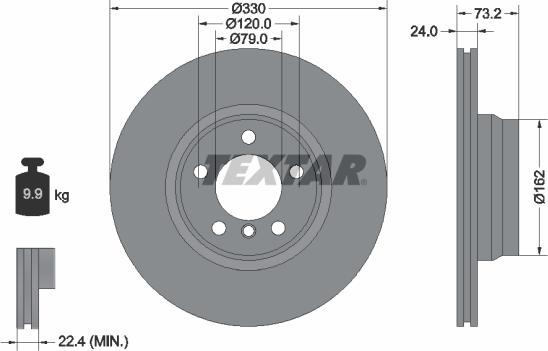 Textar 92242005 - Disc frana parts5.com