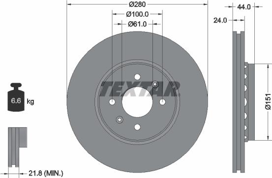 Textar 92254603 - Féktárcsa parts5.com