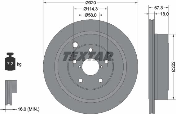 Textar 92255903 - Kočni disk parts5.com