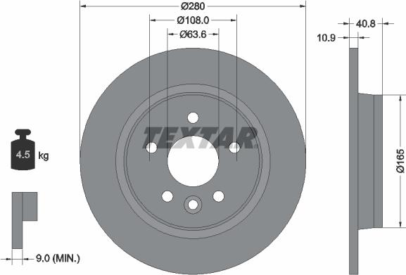 Textar 92255603 - Féktárcsa parts5.com