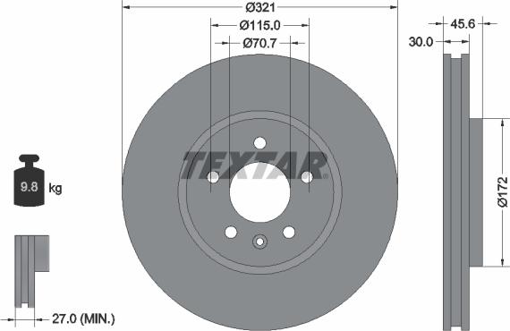 Textar 92256803 - Brake Disc parts5.com