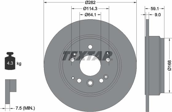 Textar 92261703 - Disc frana parts5.com