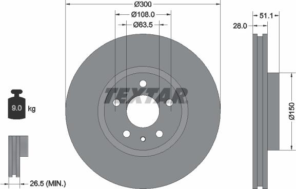 Textar 92268605 - Disc frana parts5.com