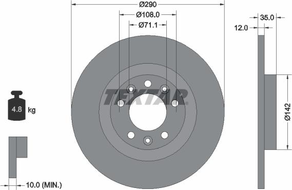 Textar 92267303 - Disc frana parts5.com