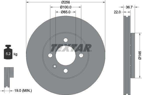 Textar 92287003 - Disco de freno parts5.com