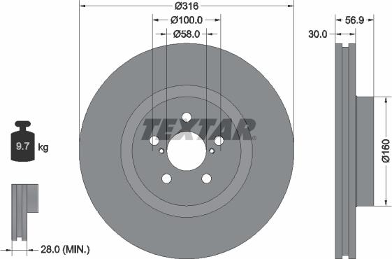 Textar 92236503 - Disc frana parts5.com