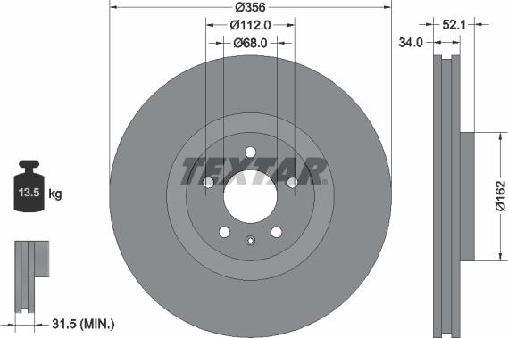 Textar 92238205 - Brzdový kotúč parts5.com