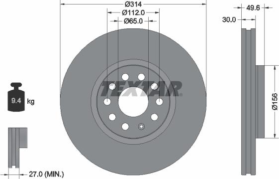 Textar 92232405 - Kočioni disk parts5.com