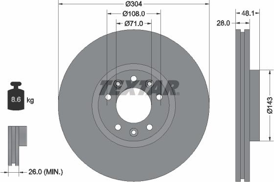 Textar 92232305 - Disc frana parts5.com