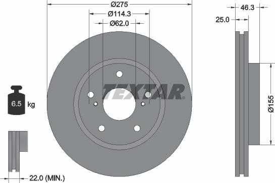 Textar 92232703 - Disc frana parts5.com