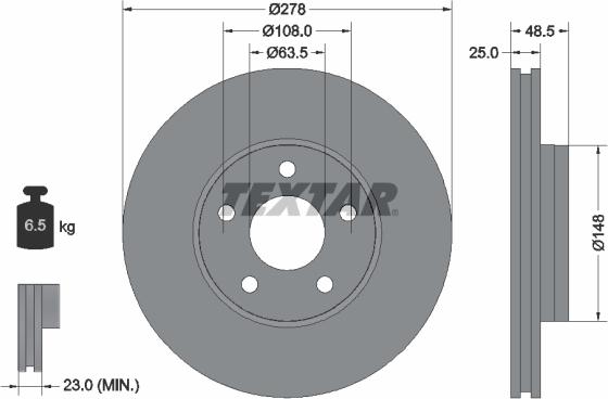 Textar 92237703 - Féktárcsa parts5.com