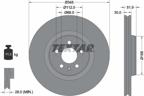 Textar 92229205 - Disc frana parts5.com