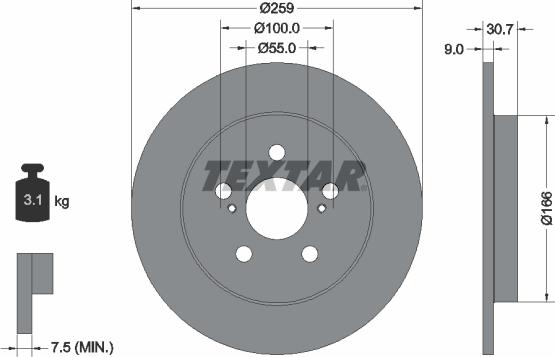 Textar 92224003 - Disc frana parts5.com