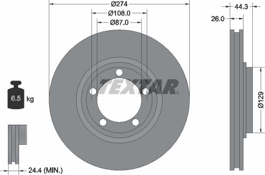 Textar 92221800 - Zavorni kolut parts5.com