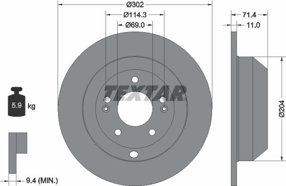 Textar 92223403 - Disc frana parts5.com