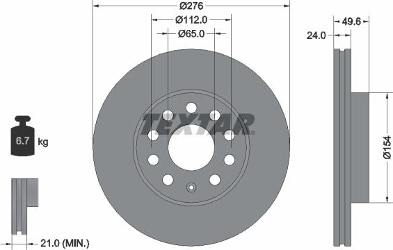 Textar 92271905 - Disc frana parts5.com