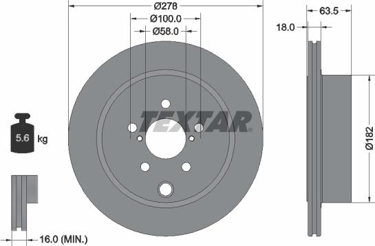 Textar 92278503 - Disc frana parts5.com