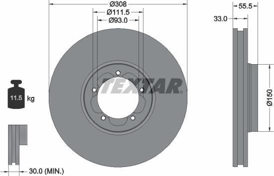 Textar 92273003 - Brake Disc parts5.com