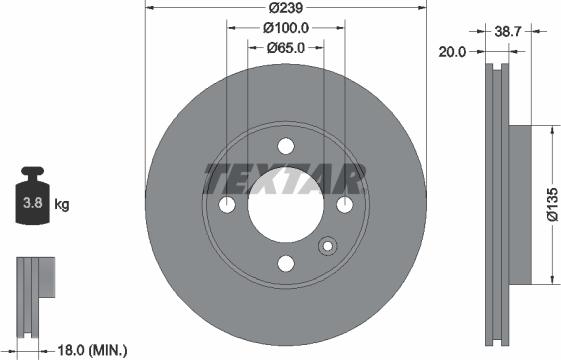 Textar 92012103 - Disc frana parts5.com