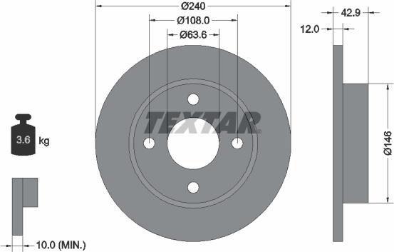 Textar 92075303 - Disc frana parts5.com