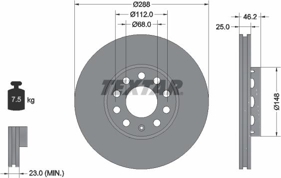 Textar 92057605 - Féktárcsa parts5.com