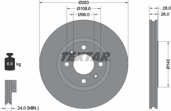 Textar 92078703 - Disc frana parts5.com