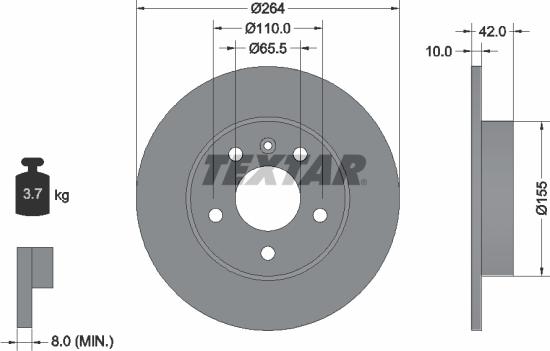 Textar 92092103 - Disc frana parts5.com