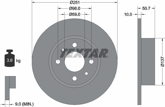 Textar 92034203 - Disc frana parts5.com