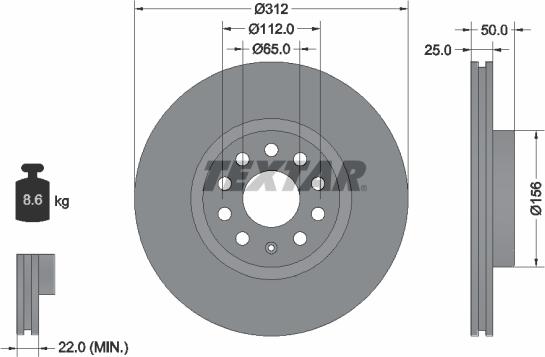 Textar 92120505 - Тормозной диск parts5.com