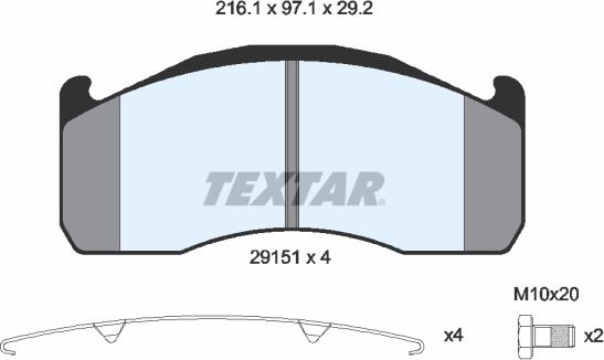 Textar 2915102 - Set placute frana,frana disc parts5.com