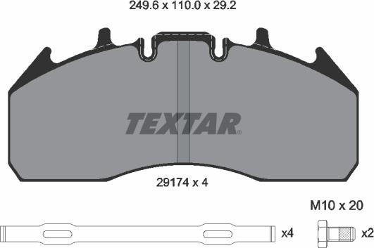 Textar 2917401 - Brake Pad Set, disc brake parts5.com