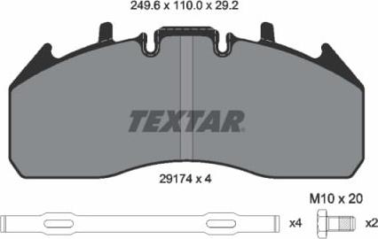 Textar 2917402 - Juego de pastillas de freno parts5.com