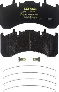 Textar 2917705 - Brake Pad Set, disc brake parts5.com