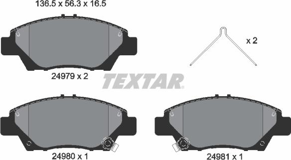 Textar 2497901 - Σετ τακάκια, δισκόφρενα parts5.com